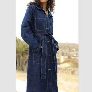 NWT ROLLA'S Bijou Denim Trench Color Alice Dark Wash Size Small S MSRP $199